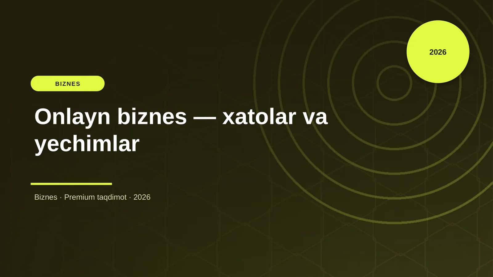 Onlayn biznes — xatolar va yechimlar 1