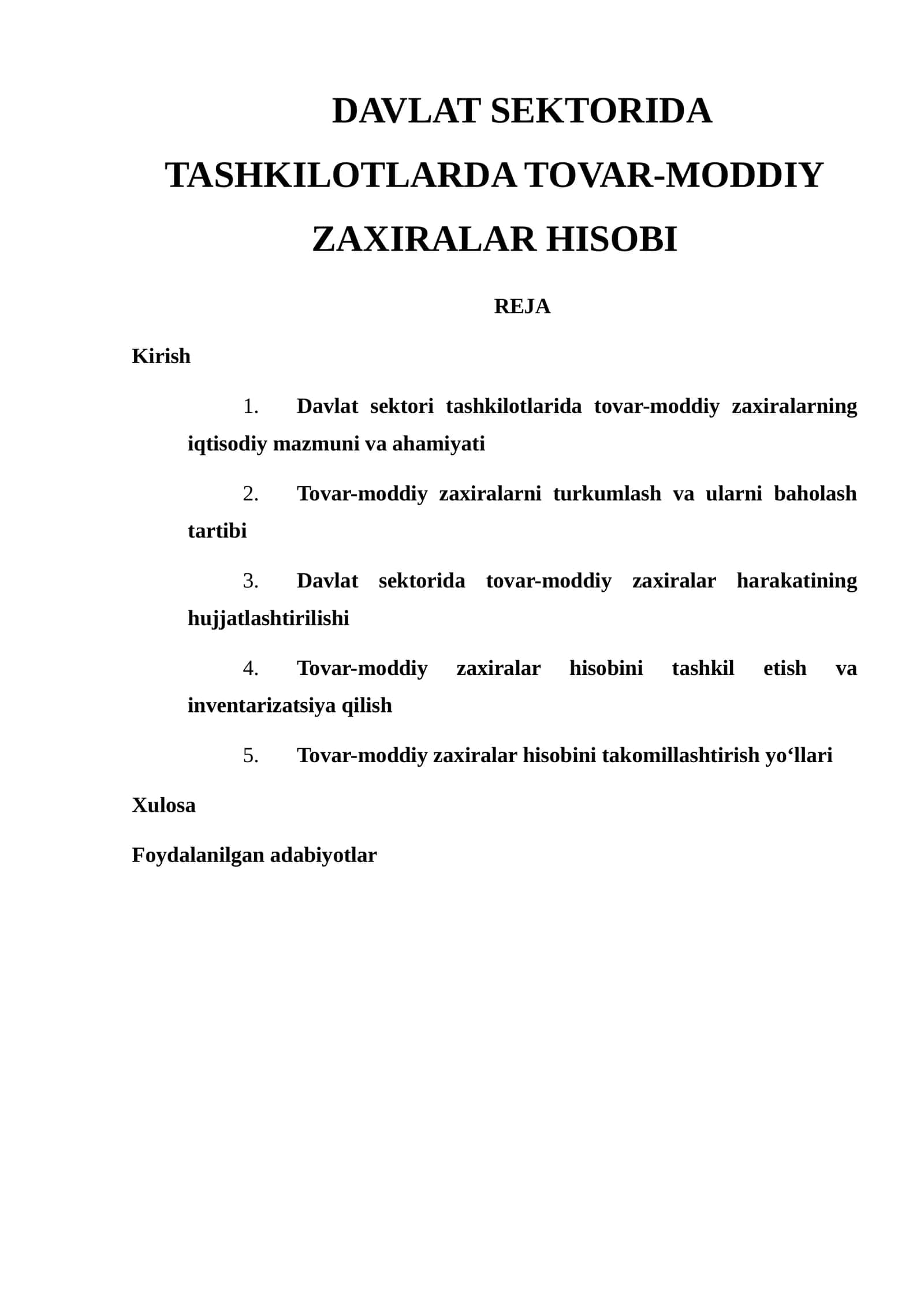 Tovar-moddiy zaxiralarning hisobi 1