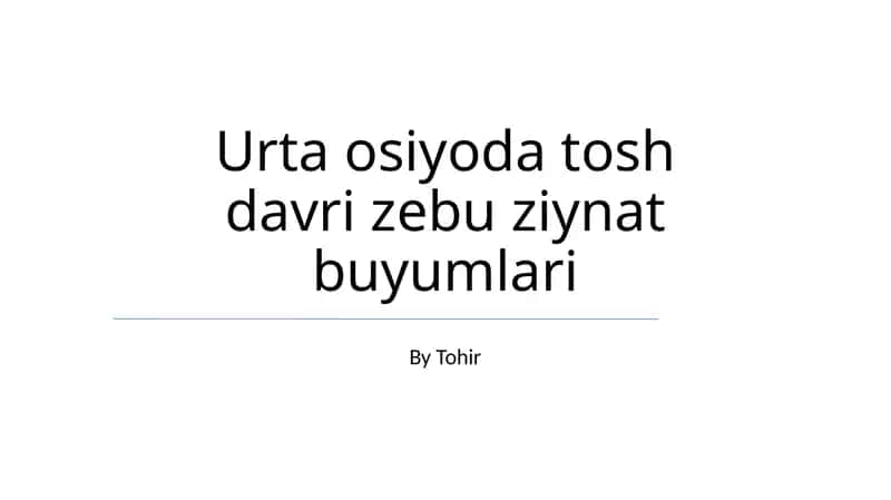 Urta osiyoda tosh davri zebu ziynat buyumlari 1