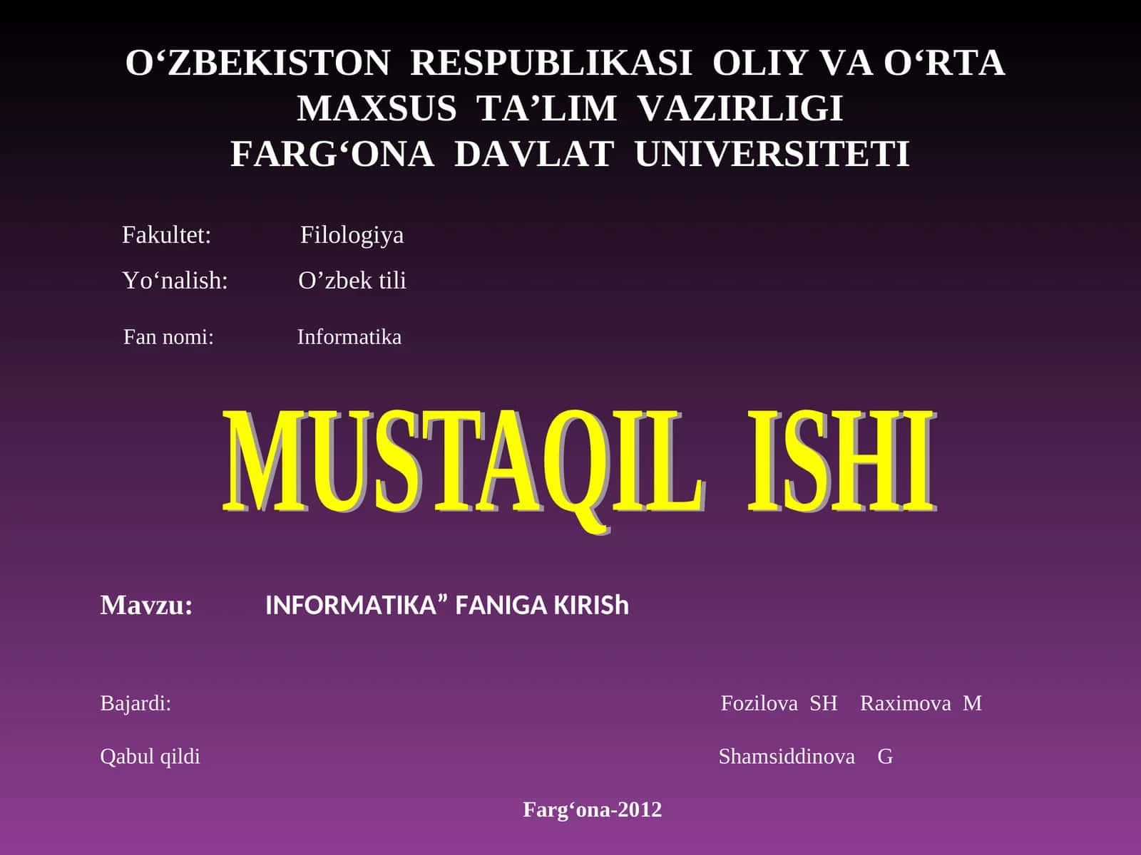 INFORMATIKA” FANIGA KIRISh 1