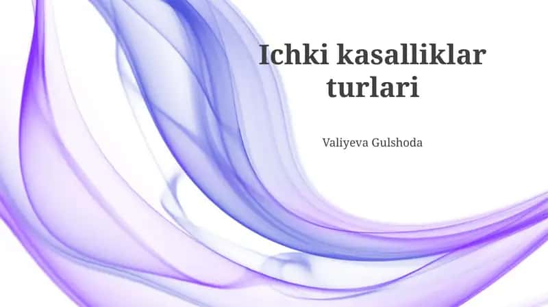 Ichki kasalliklar turlari 1