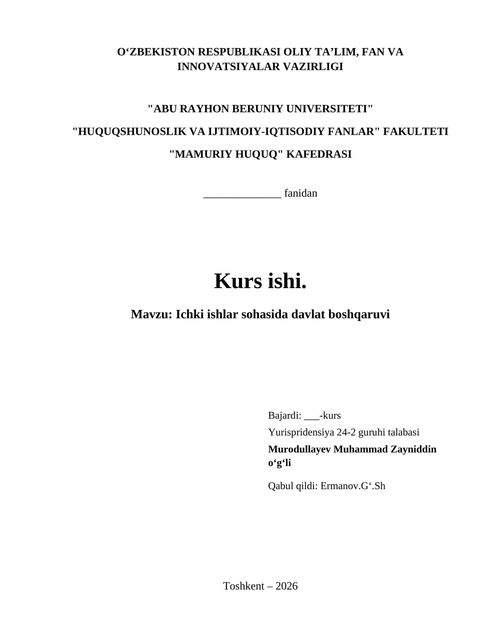 Ichki ishlar sohasida davlat boshqaruvi 1