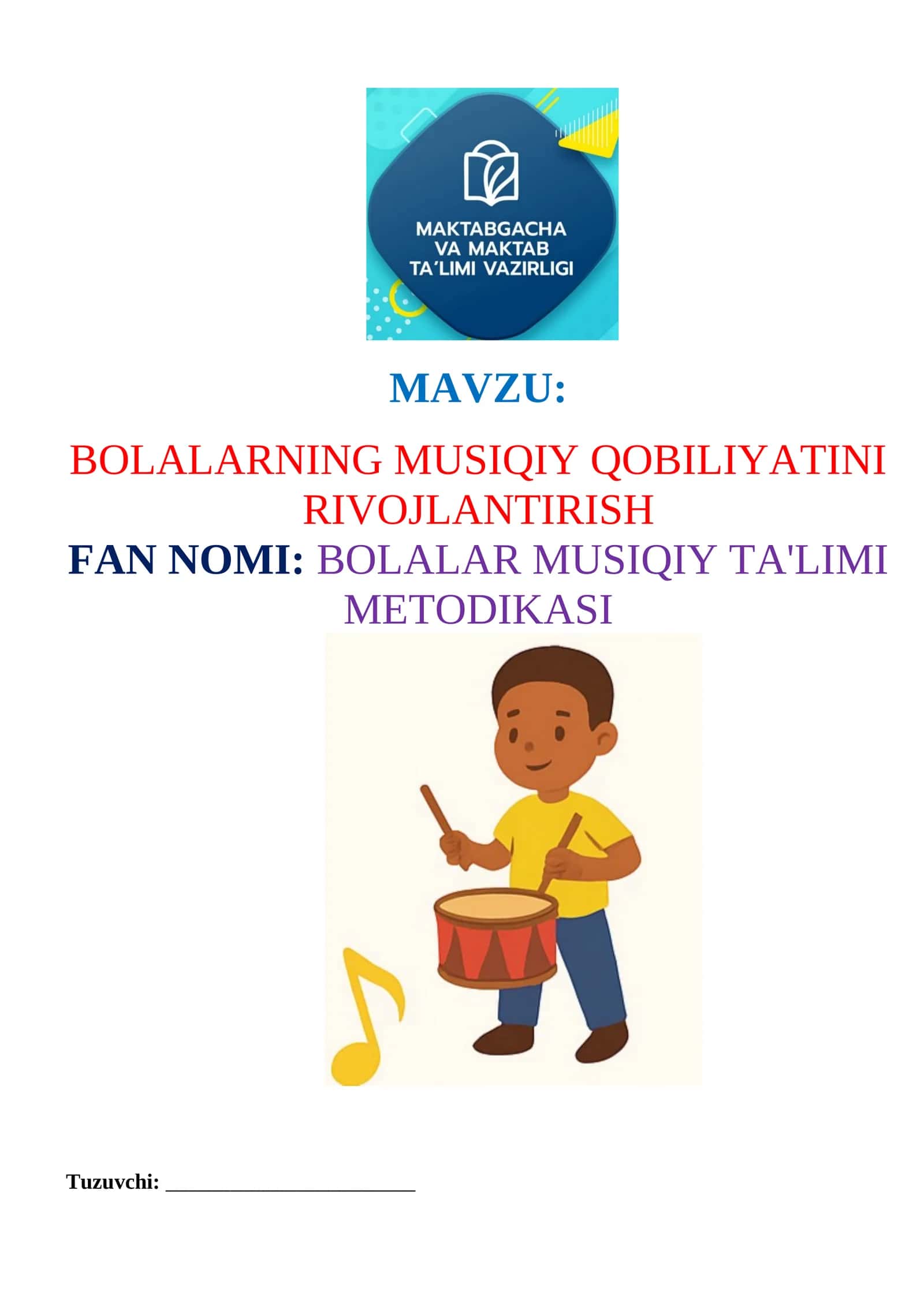 Bolalarning musiqiy qobiliyatini rivojlantirish 1