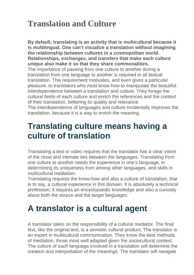 Translating Culture 1