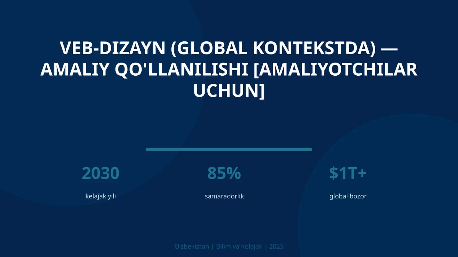 VEB-DIZAYN (GLOBAL KONTEKSTDA) — AMALIY QO'LLANILISHI [AMALIYOTCHILAR UCHUN] 1