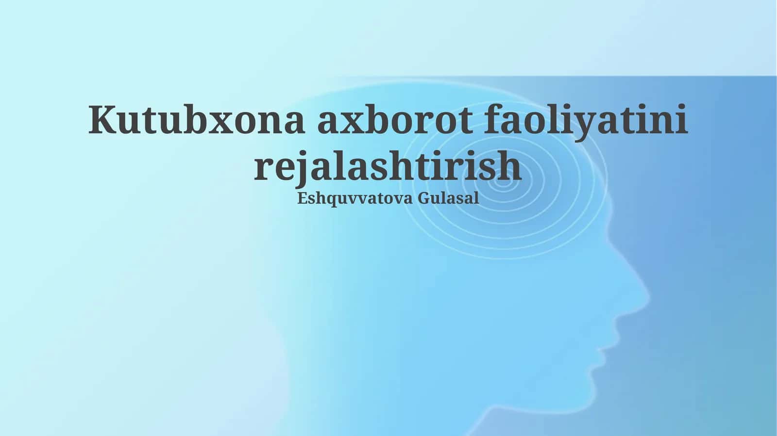 Kutubxona Axborot Faoliyatini Rejalashtirish 1