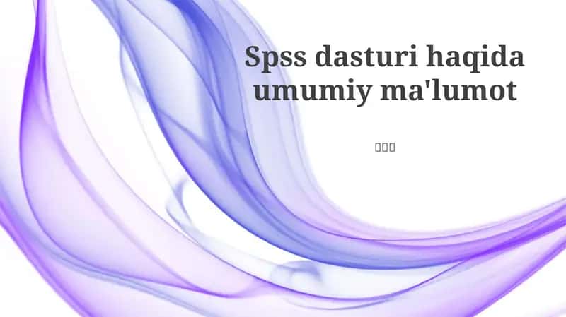 SPSS dasturi 1