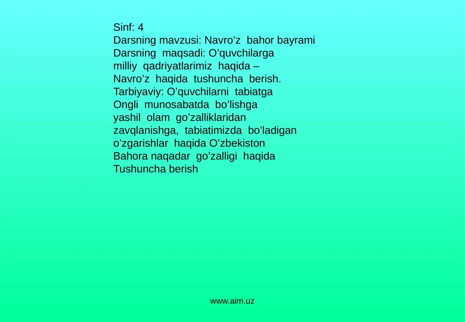 Navro’z bayrami haqida dars 1