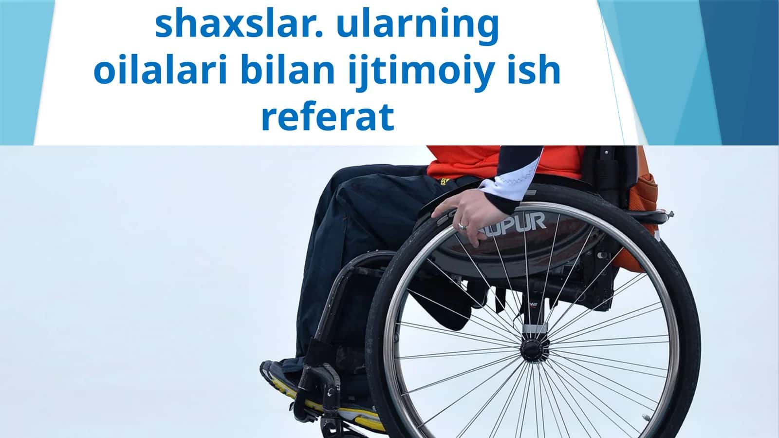Nogironligi bor shaxslar. ularning oilalari bilan ijtimoiy ish 1