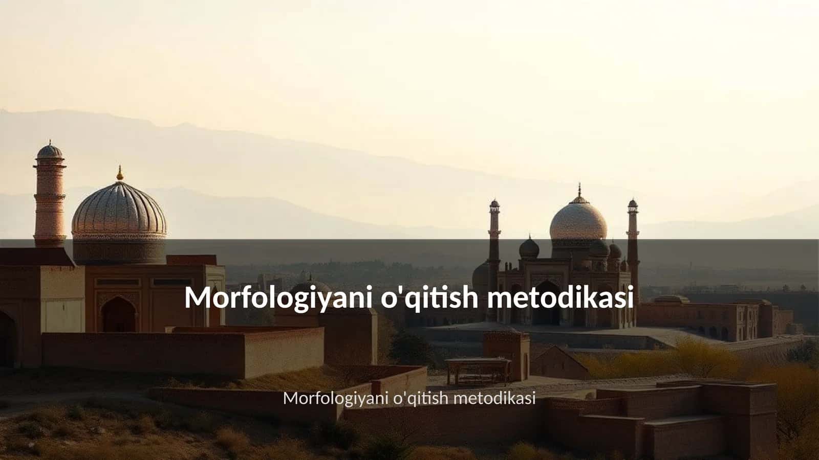 Morfologiyani o'qitish metodikasi 1