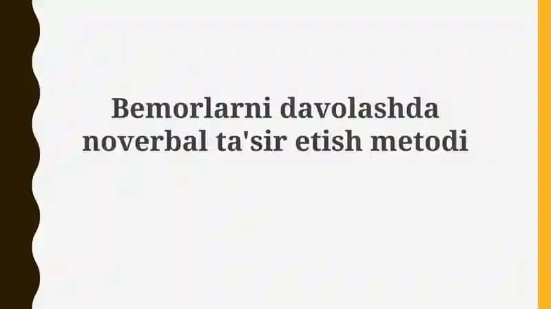 Bemorlarni davolashdan overbal ta'sir etish metodi 1
