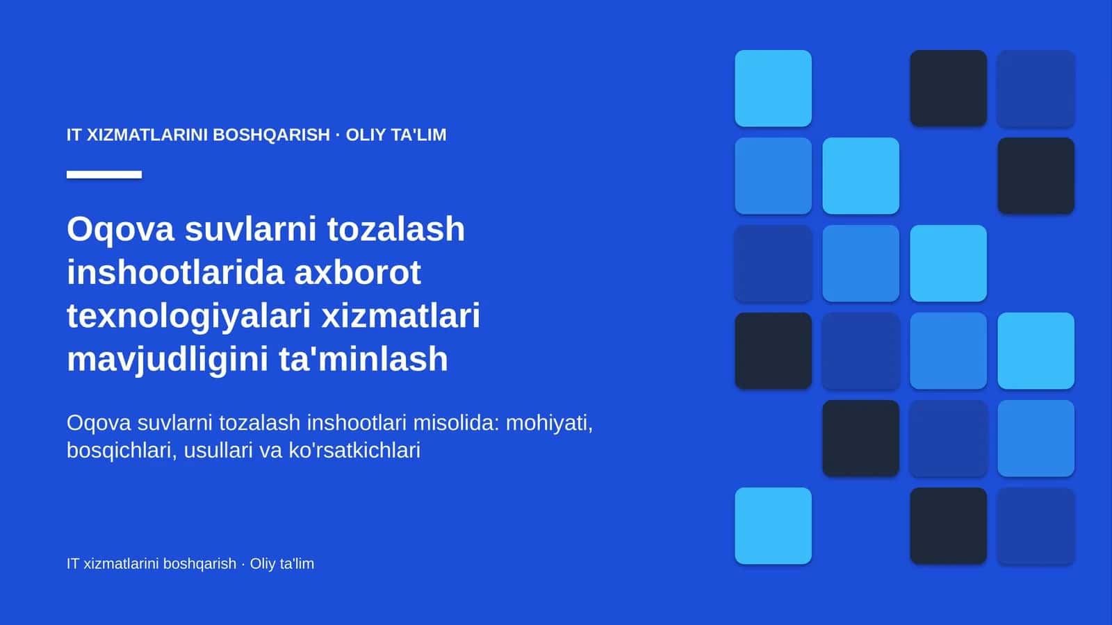 oqova suvlarni tozalash inshootlarida axborot texnologiyalari xizmatlari mavjudligini ta'minlash 7247 1