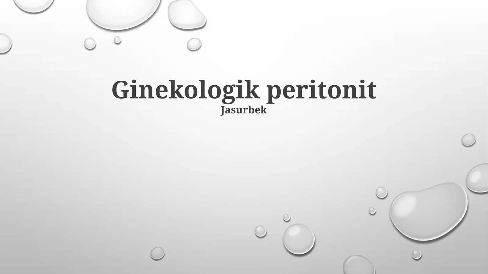 Ginekologik peritonit 1