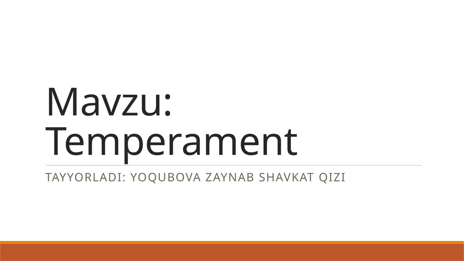 Temperament 1