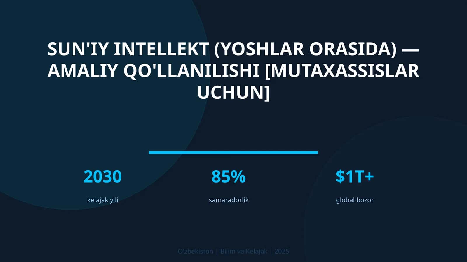 SUN'IY INTELLEKT (YOSHLAR ORASIDA) — AMALIY QO'LLANILISHI [MUTAXASSISLAR UCHUN] 1