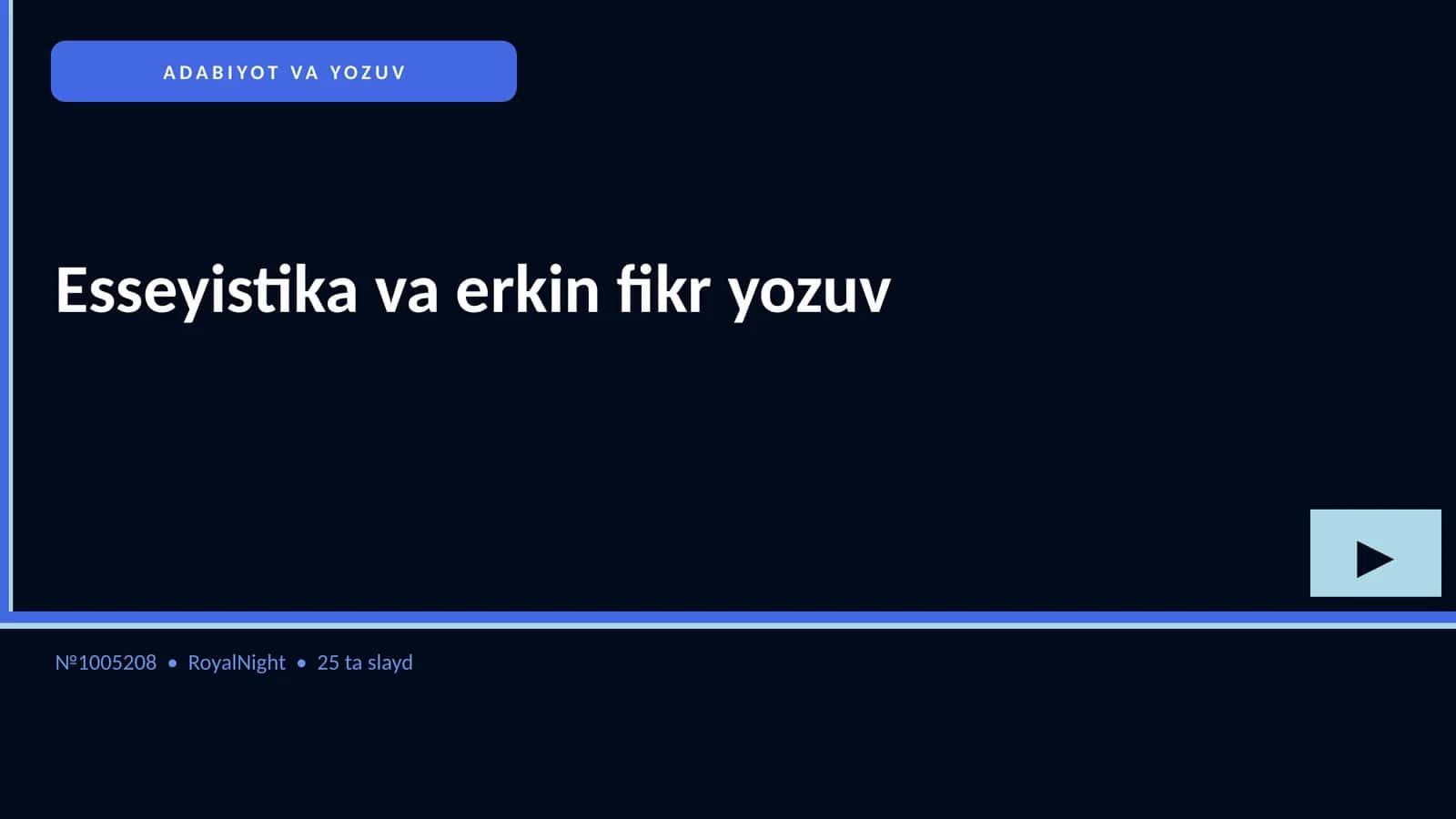 Esseyistika va erkin fikr yozuv 1