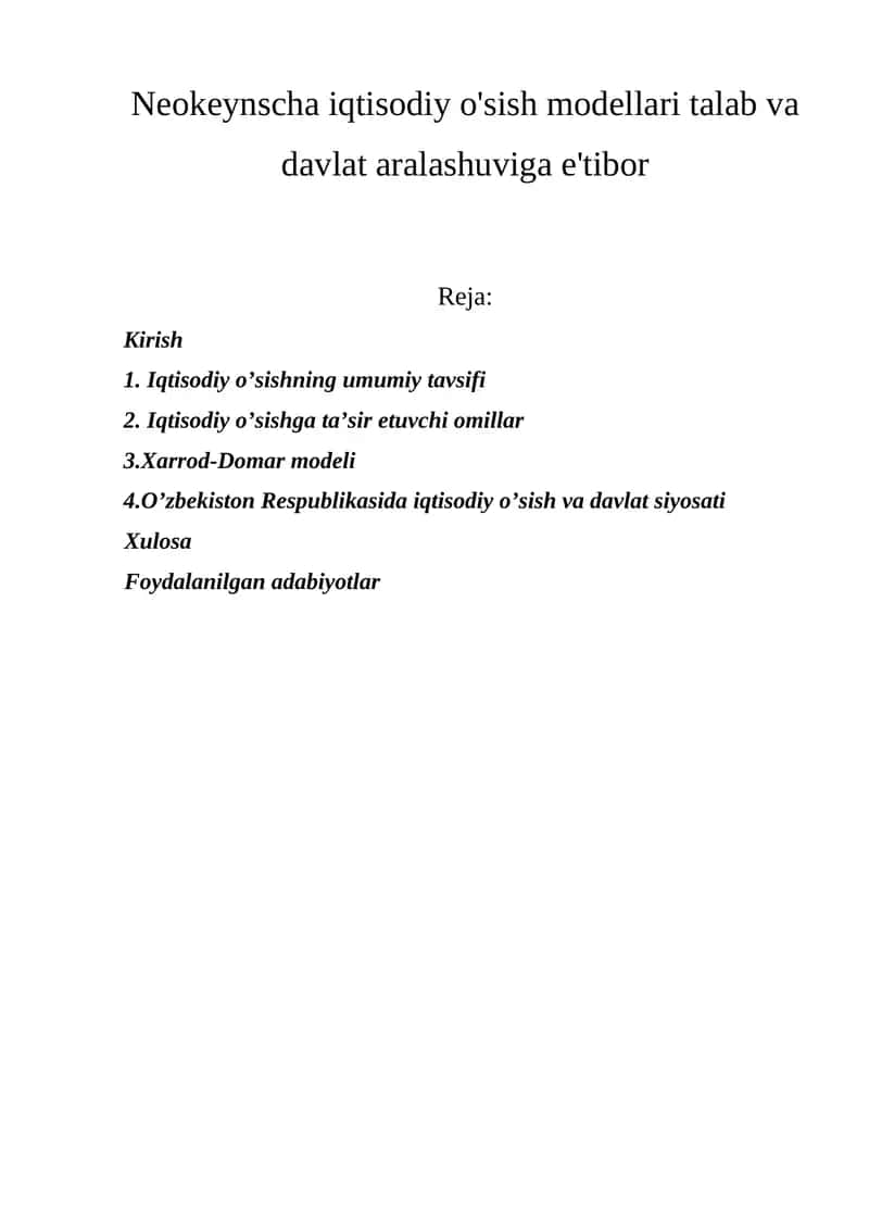 Xarrod-Domar modeli 1