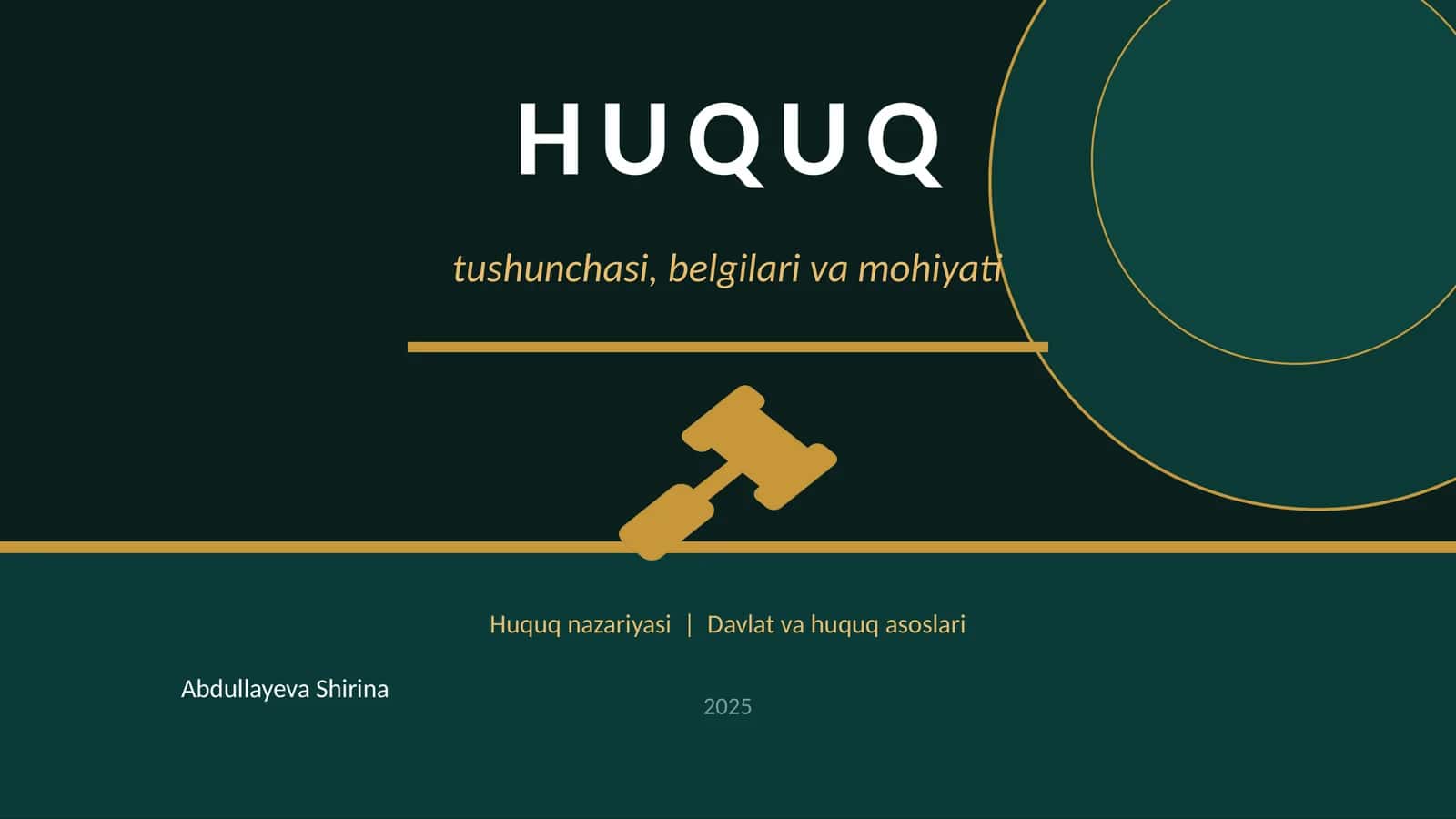 HUQUQ 1