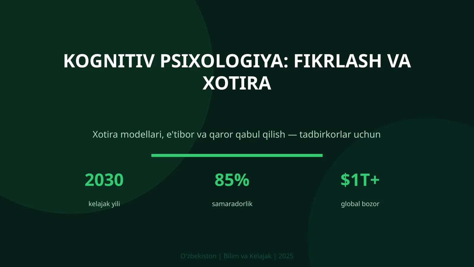 KOGNITIV PSIXOLOGIYA: FIKRLASH VA XOTIRA 1