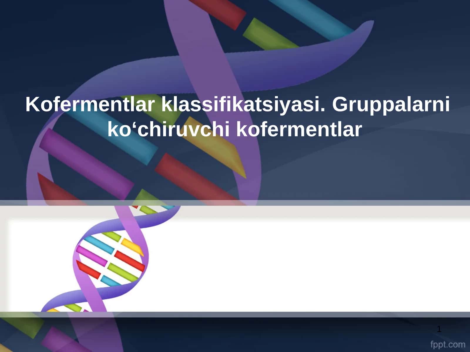 Kofermentlar klassifikatsiyasi 1