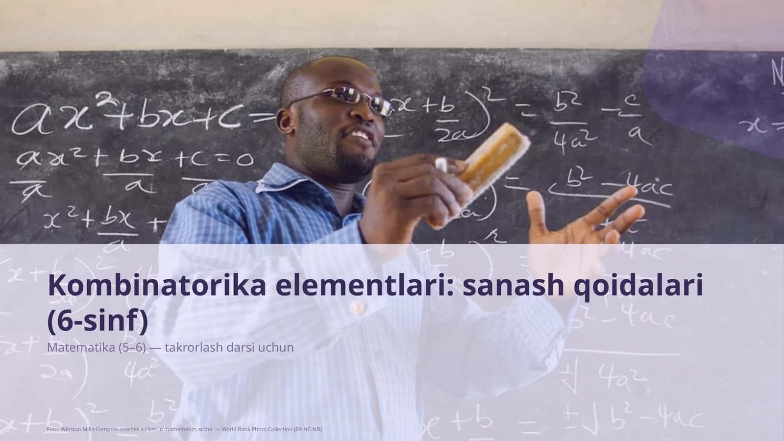 Kombinatorika elementlari: sanash qoidalari (6-sinf) 1