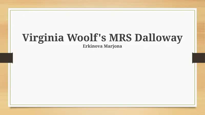 MRS Dalloway 1