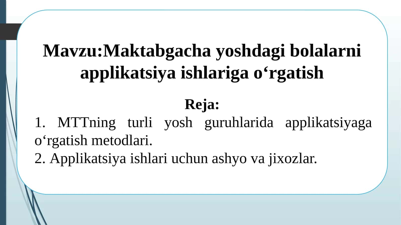 Maktabgacha yoshdagi bolalarni applikatsiya ishlariga o‘rgatish 1