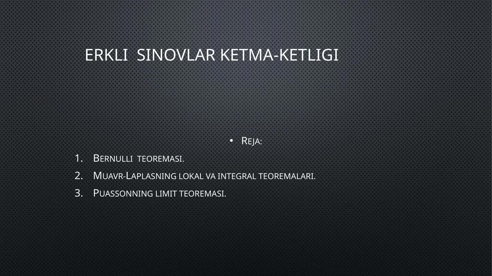 Erkli sinovlar ketma-ketligi 1