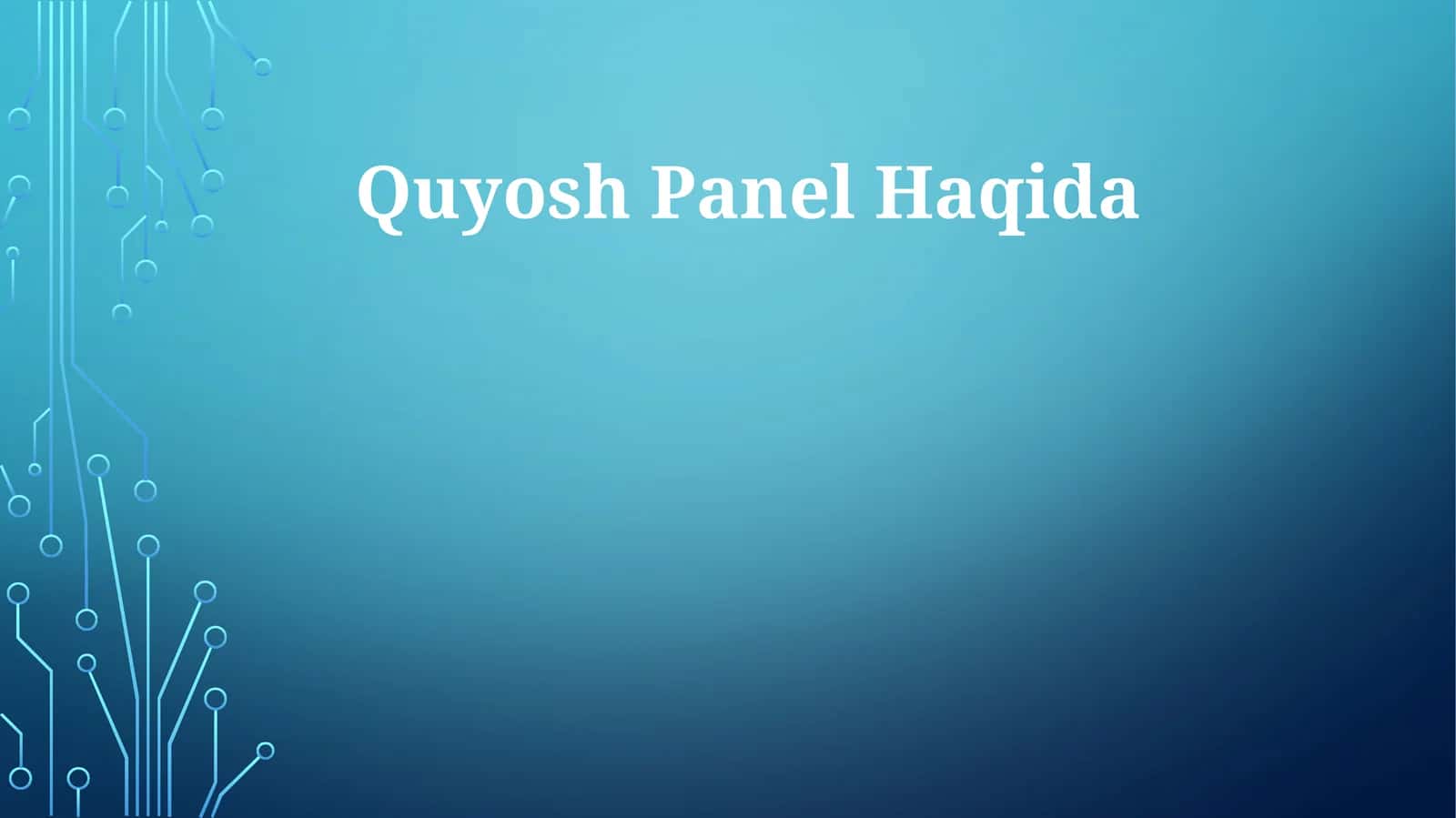 Quyosh Panel Haqida 1