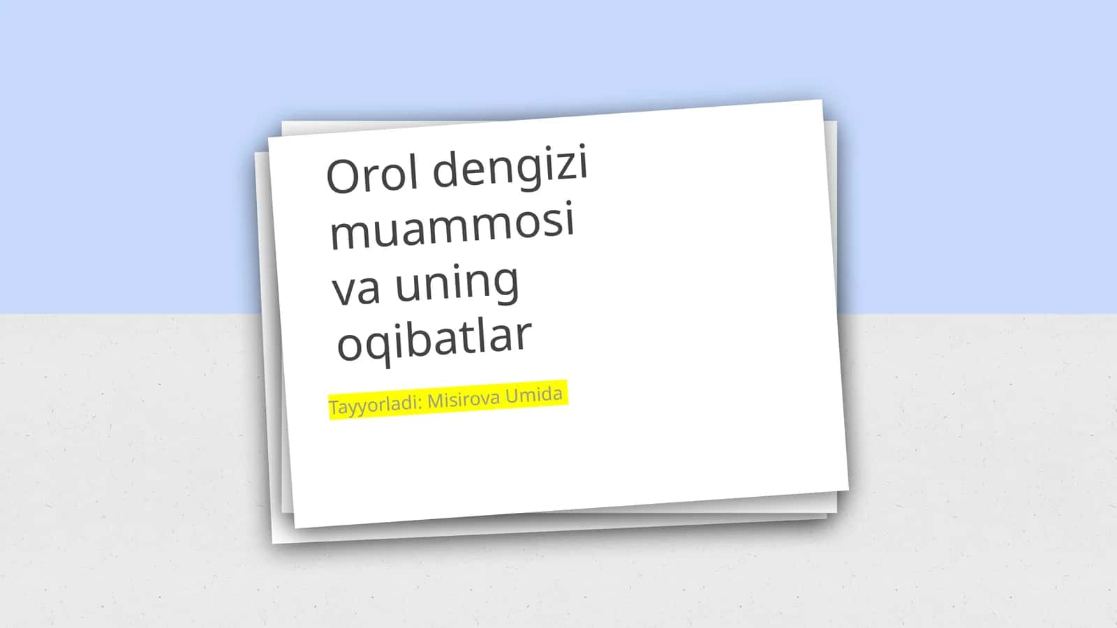 Orol dengizi muammosi va uning oqibatlar 1