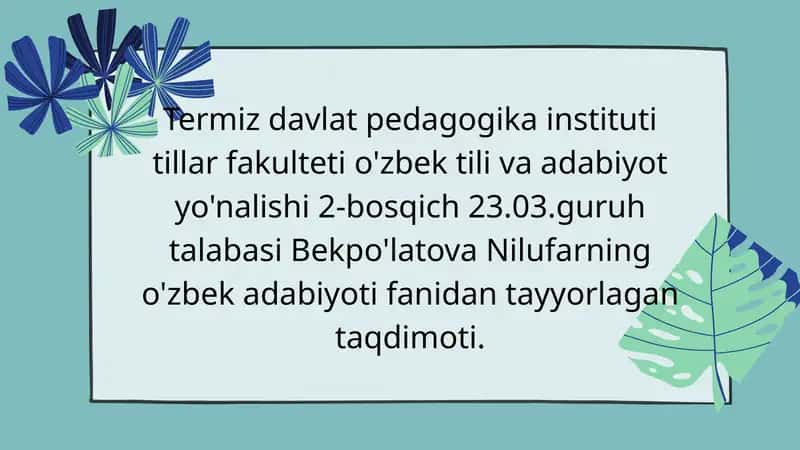 Ahmad Yassaviy va Ahmad Yugnakiyning hayoti va ijodi manbalari 1
