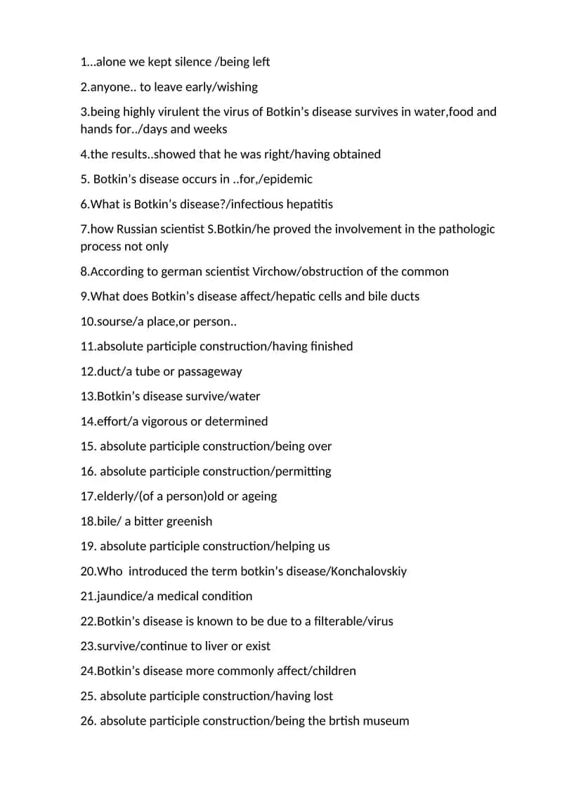 Botkin’s Disease Study Materials 1