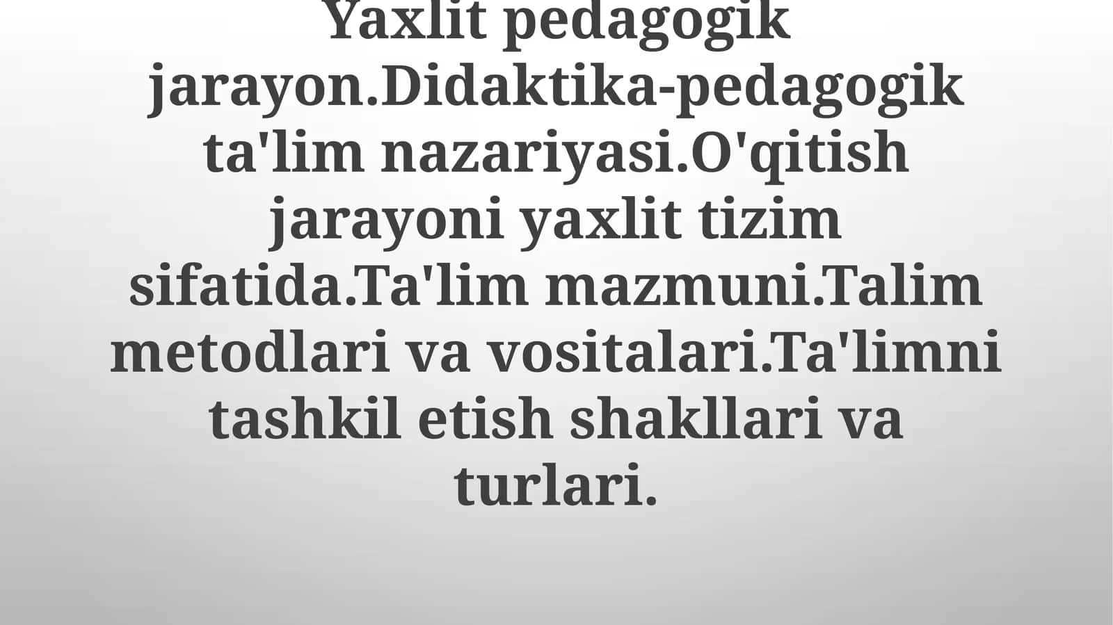 Ta'lim mazmuni: O'rganish tajribasini shakllantirish 1