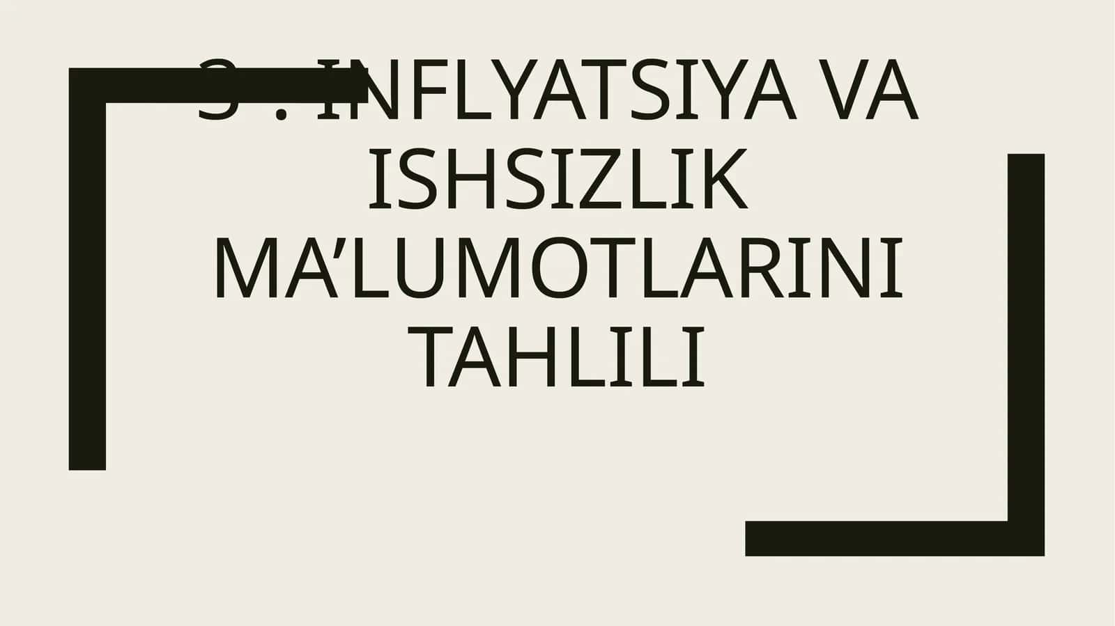 Inflyatsiya va ishsizlik ma’lumotlarini tahlili 1