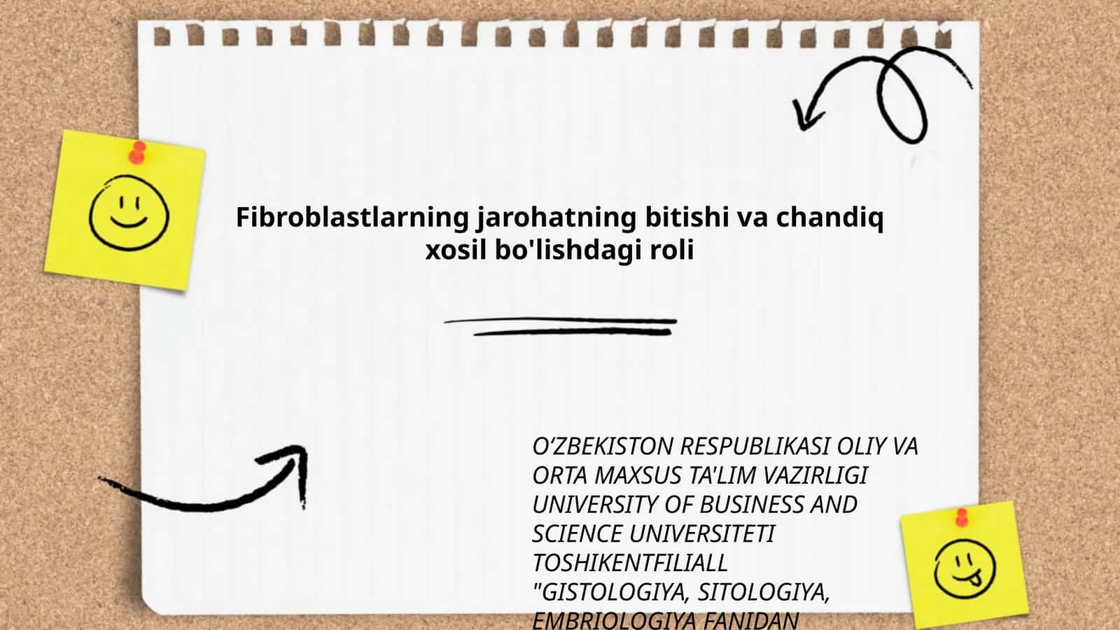 Fibroblastlarning jarohatning bitishi va chandiq xosil bo'lishdagi roli 1