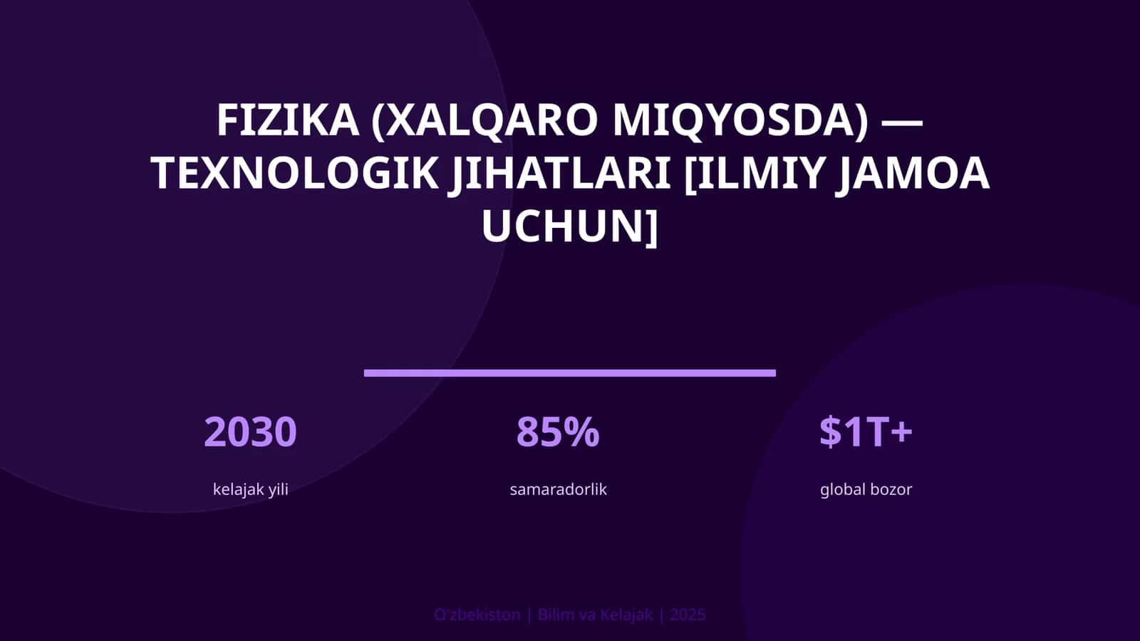 Fizika (xalqaro miqyosda) — texnologik jihatlari [ilmiy jamoa uchun] 1