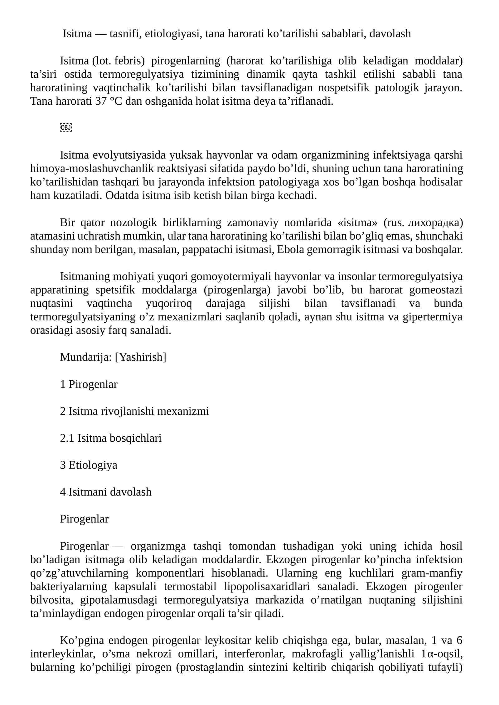 Isitma — tasnifi, etiologiyasi, tana harorati ko’tarilishi sabablari, davolash 1
