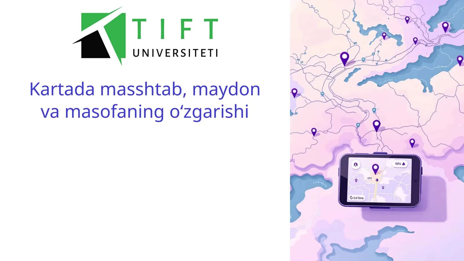 Kartada masshtab, maydon va masofaning o‘zgarishi. 1