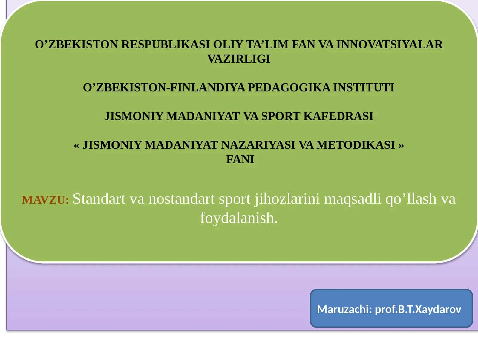 JISMONIY MADANIYAT NAZARIYASI VA METODIKASI 1