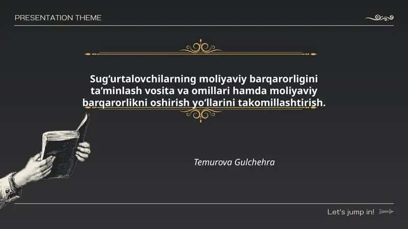 Sug‘urlatovchilarning moliyaviy barqarorligini ta'minlash va oshirish 1