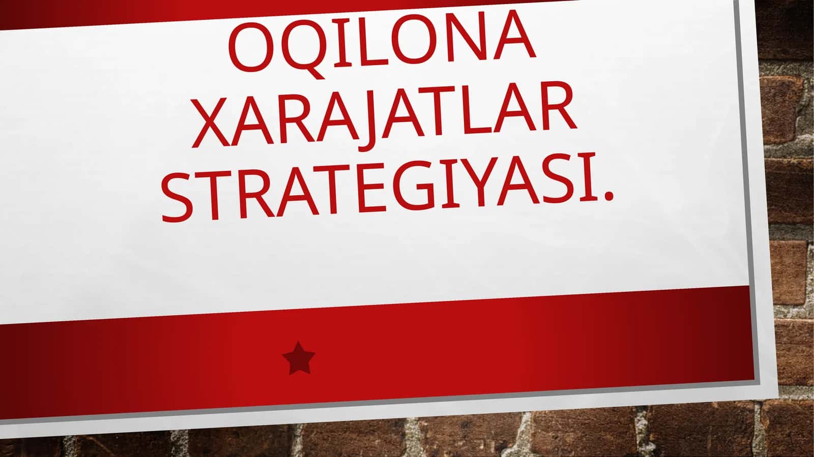 Xarajatlarni hisobga olishtirish tizimi 1