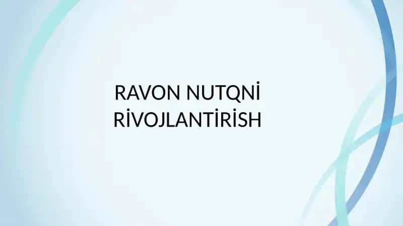 RAVON NUTQNİ RİVOJLANTİRİSH 1