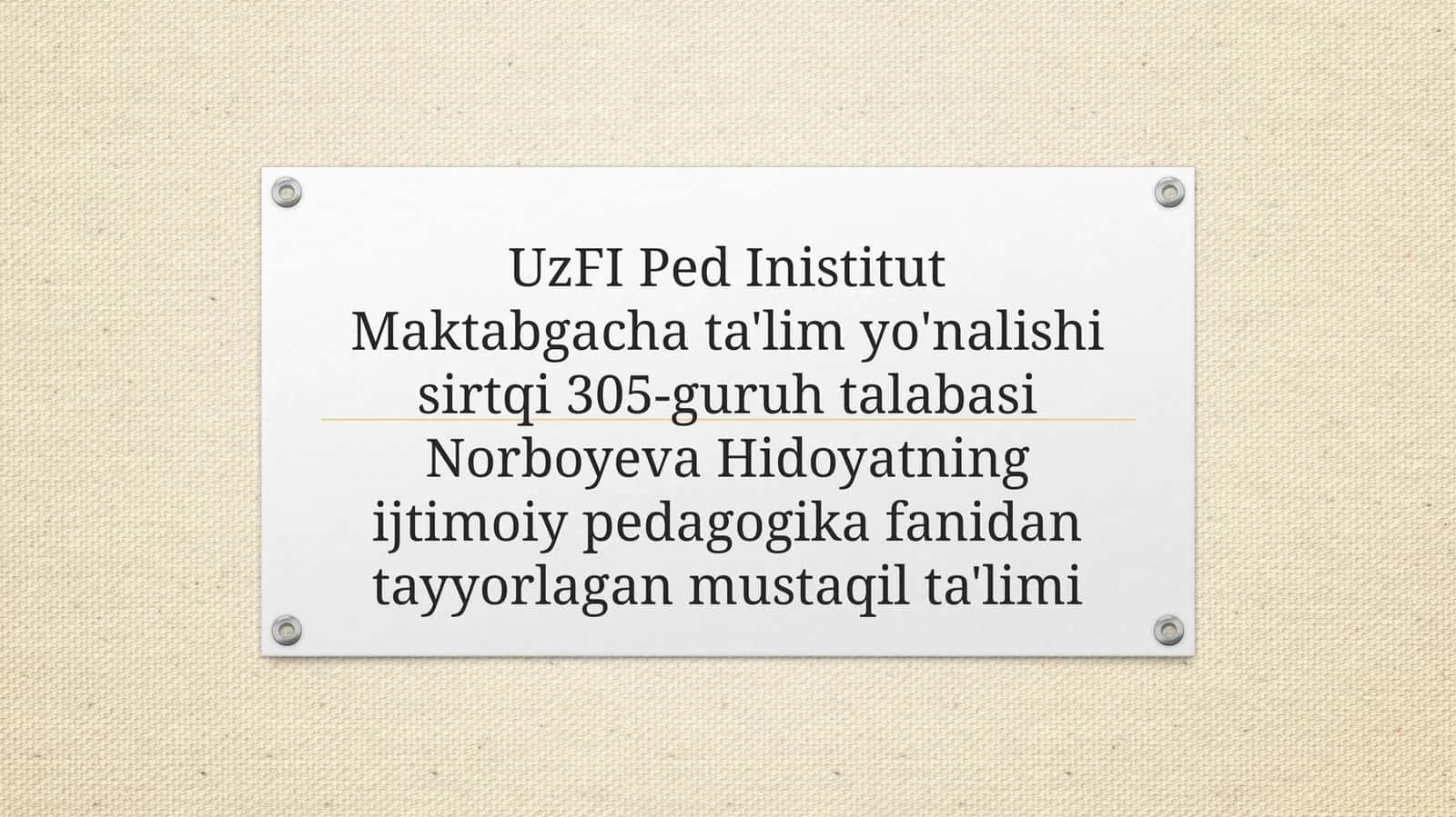 Oila bilan ijtimoiy-pedagogik faoliyat 1