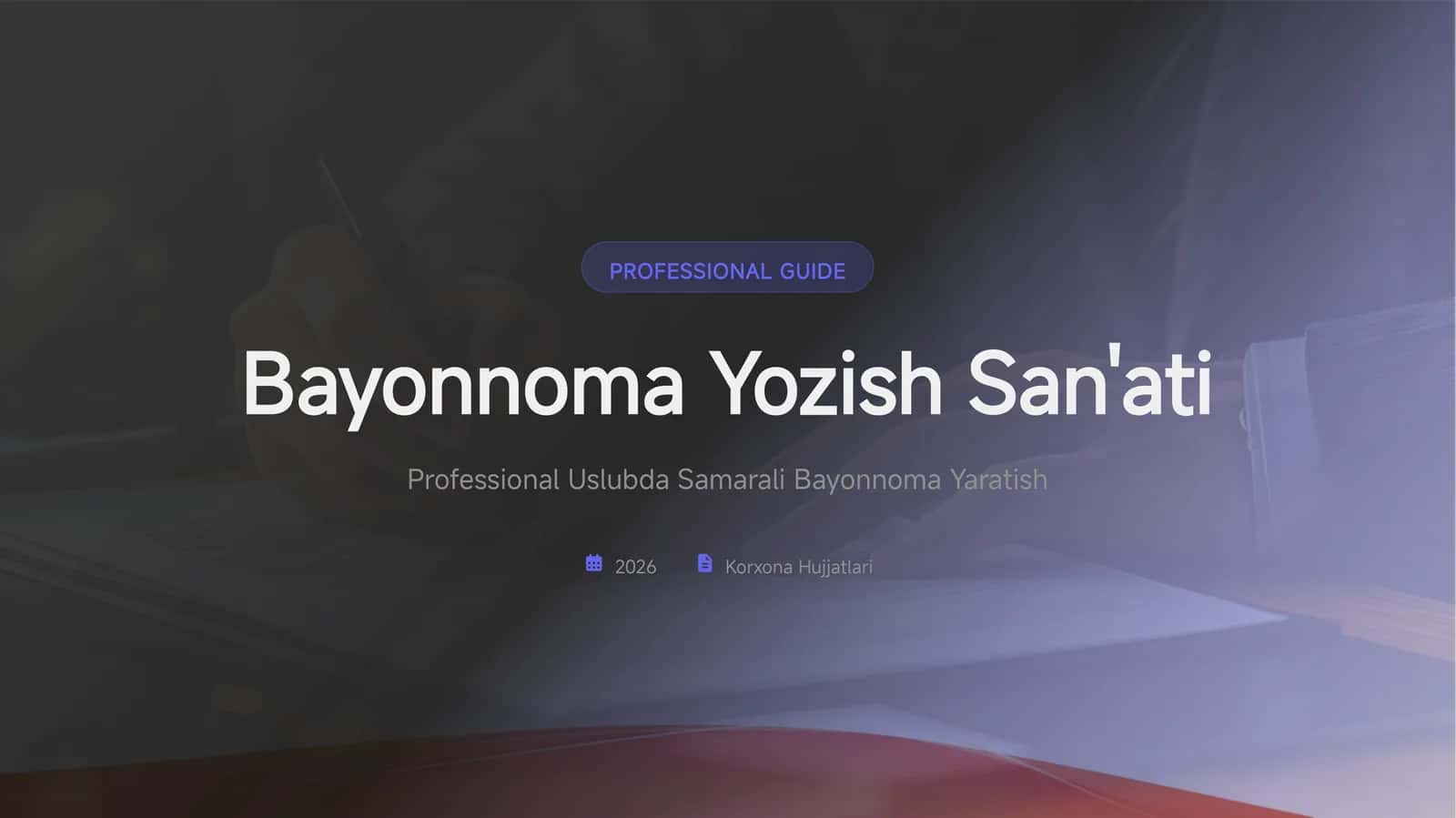 Bayonnoma Yozish San'ati 1