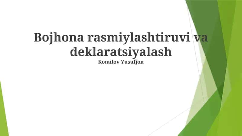 Bojhona rasmiylashtiruvi va deklaratsiyalash 1