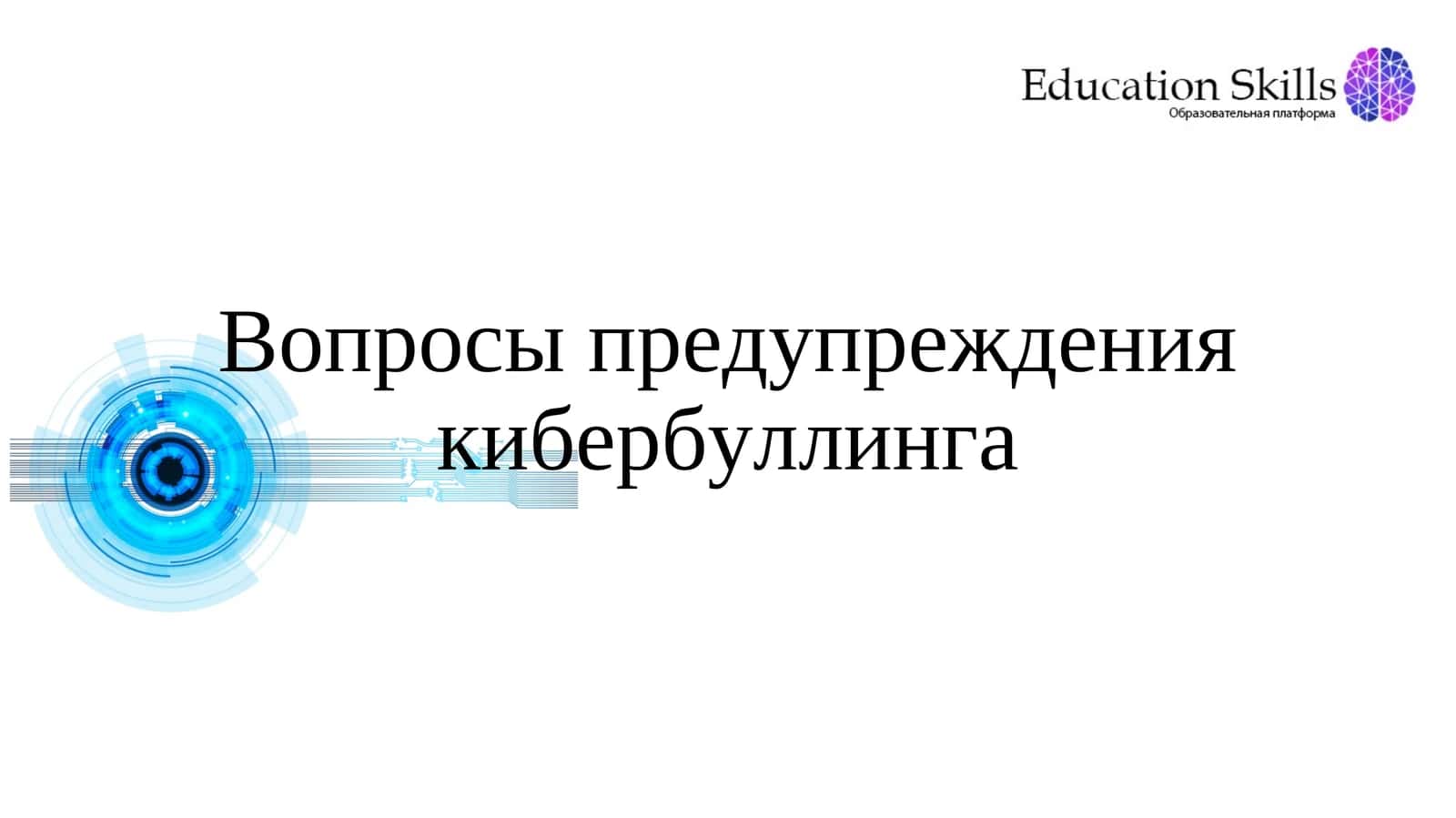 Вопросы предупреждения кибербуллинга 1