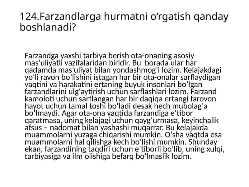 Farzandlarga hurmatni o‘rgatish 1