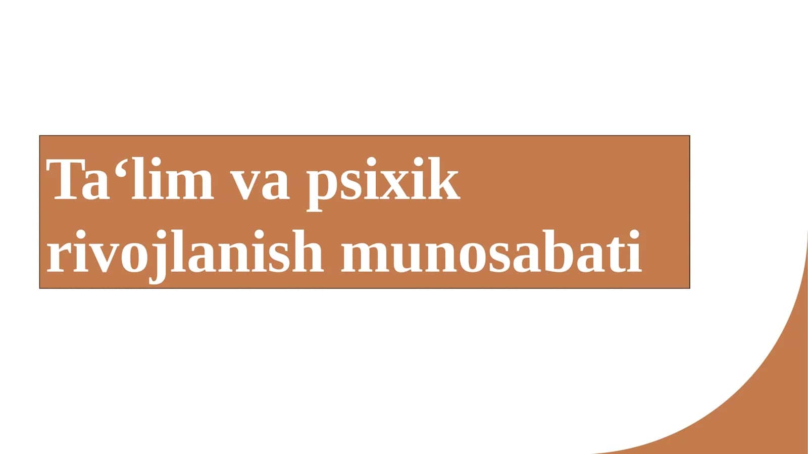 Ta‘lim va psixik rivojlanish munosabati mavzusida slayd 1
