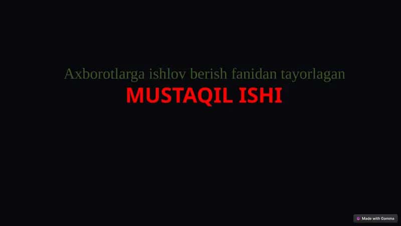Signalni qabul qilish va qayta ishlash qurilmalari 1