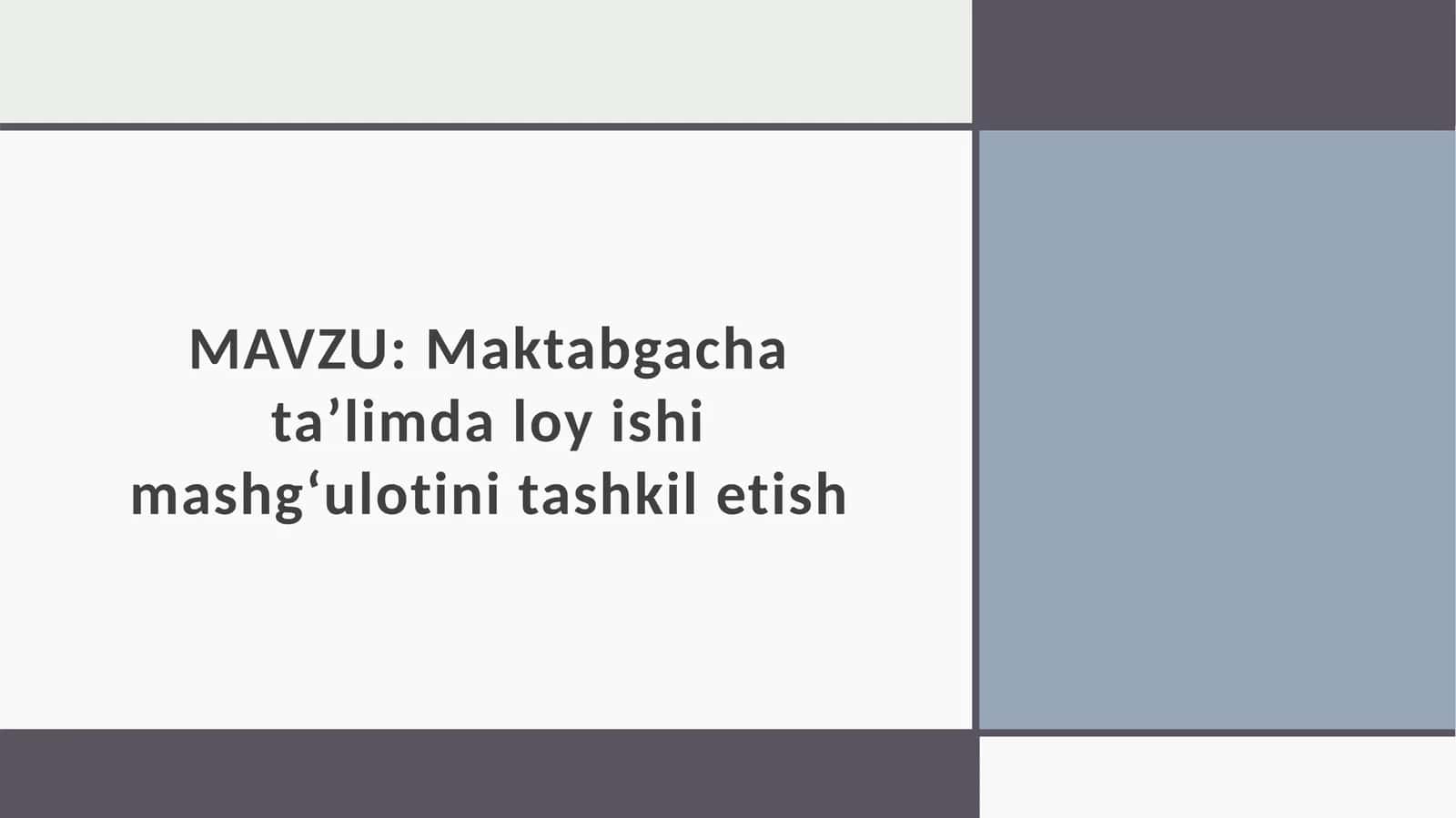 Loyishimashg‘uloti tashkilotish metodikasi 1
